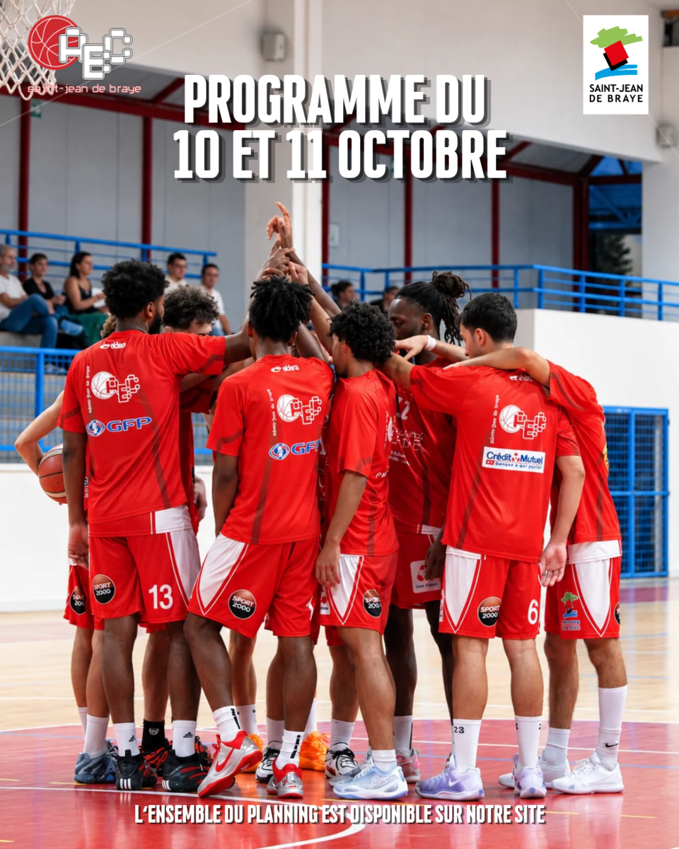 🏀 PLANNING DU WEEK-END :  10 & 11 octobre 2026