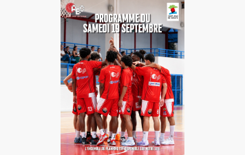 🏀 PROGRAMME DU SAMEDI 19 SEPTEMBRE 🔴⚪