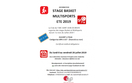 STAGE JUILLET 2019