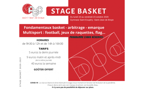 STAGE BASKET OCTOBRE 2020