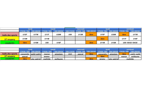 PLANNING REPRISE MAI 2021