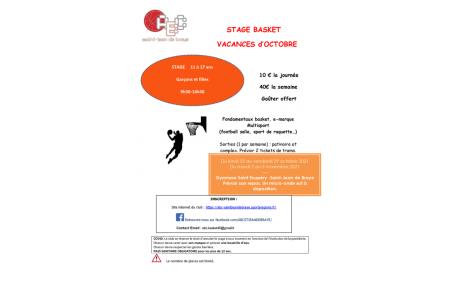 STAGE BASKET OCTOBRE 2021