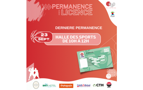 DERNIERE PERMANENCE LICENCE